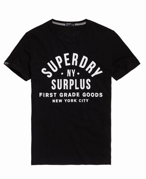 Superdry Surplus Goods Classic Graphic Férfi Pólók Fekete | IBUXM4528